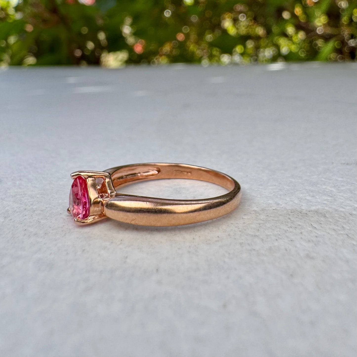 Petite Pink Sapphire Ring | Rose Gold | Size N