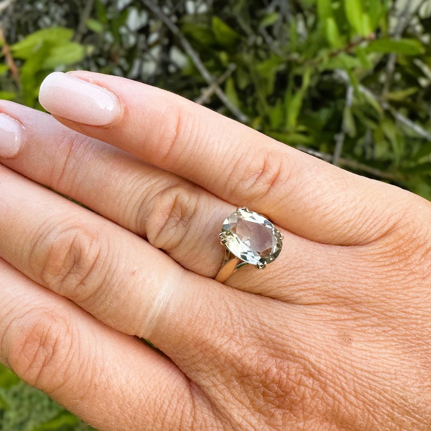 Vintage 1970 Citrine Ring | Yellow Gold | Size L