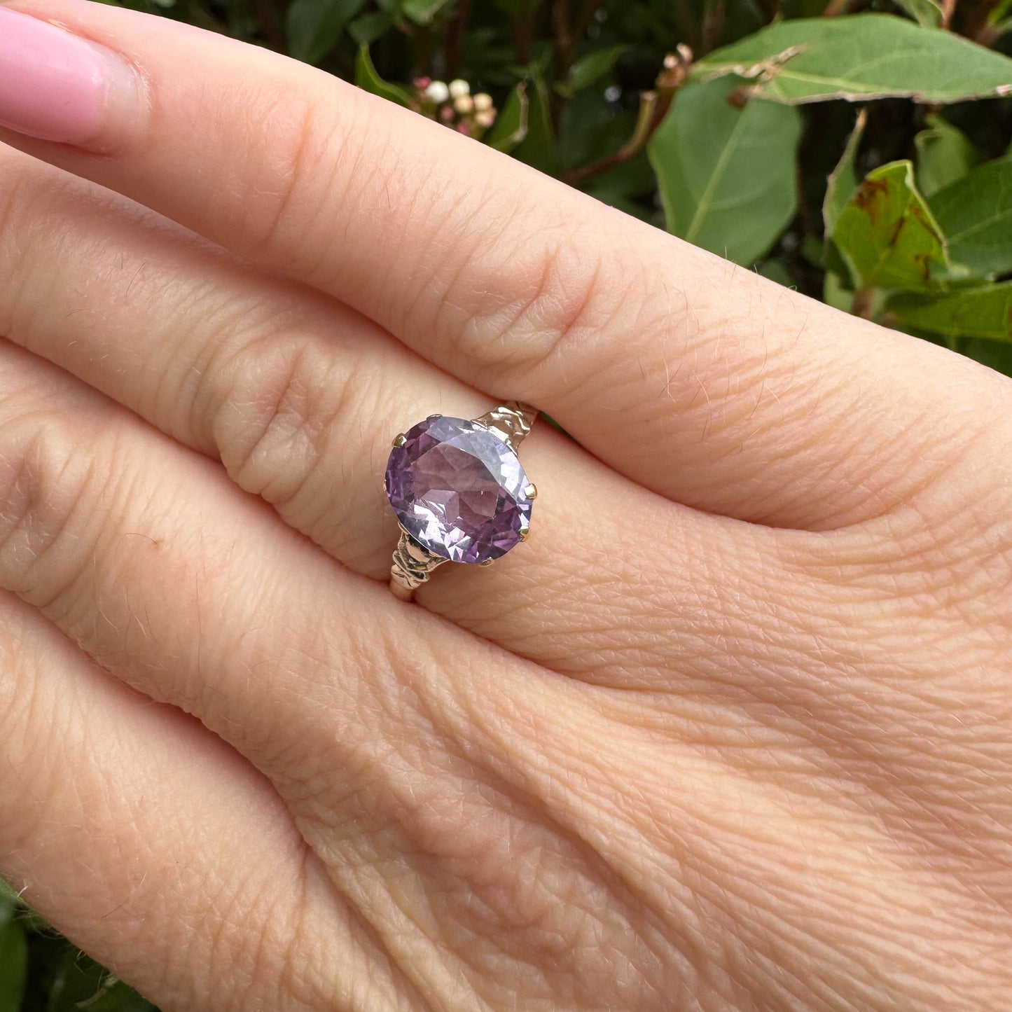 Colour Changing Alexandrite Vintage Ring | 9ct Yellow Gold | Size N