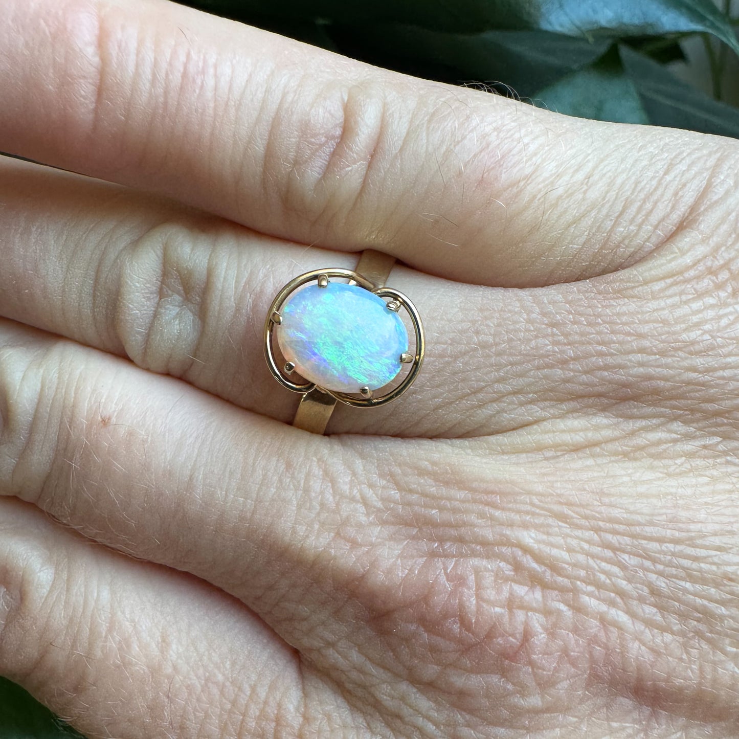 Australian Solid Crystal Opal | Yellow Gold | Size N