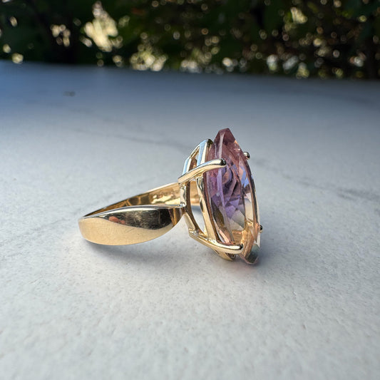 Clyde Duneier Marquise Ametrine Ring | Yellow Gold |Size O