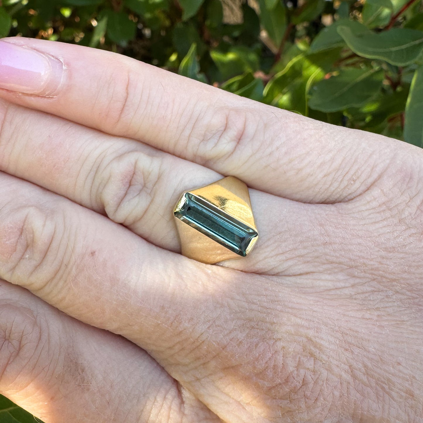 Modernist Tourmaline Ring | Yellow Gold | Size L