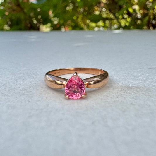 Petite Pink Sapphire Ring | Rose Gold | Size N
