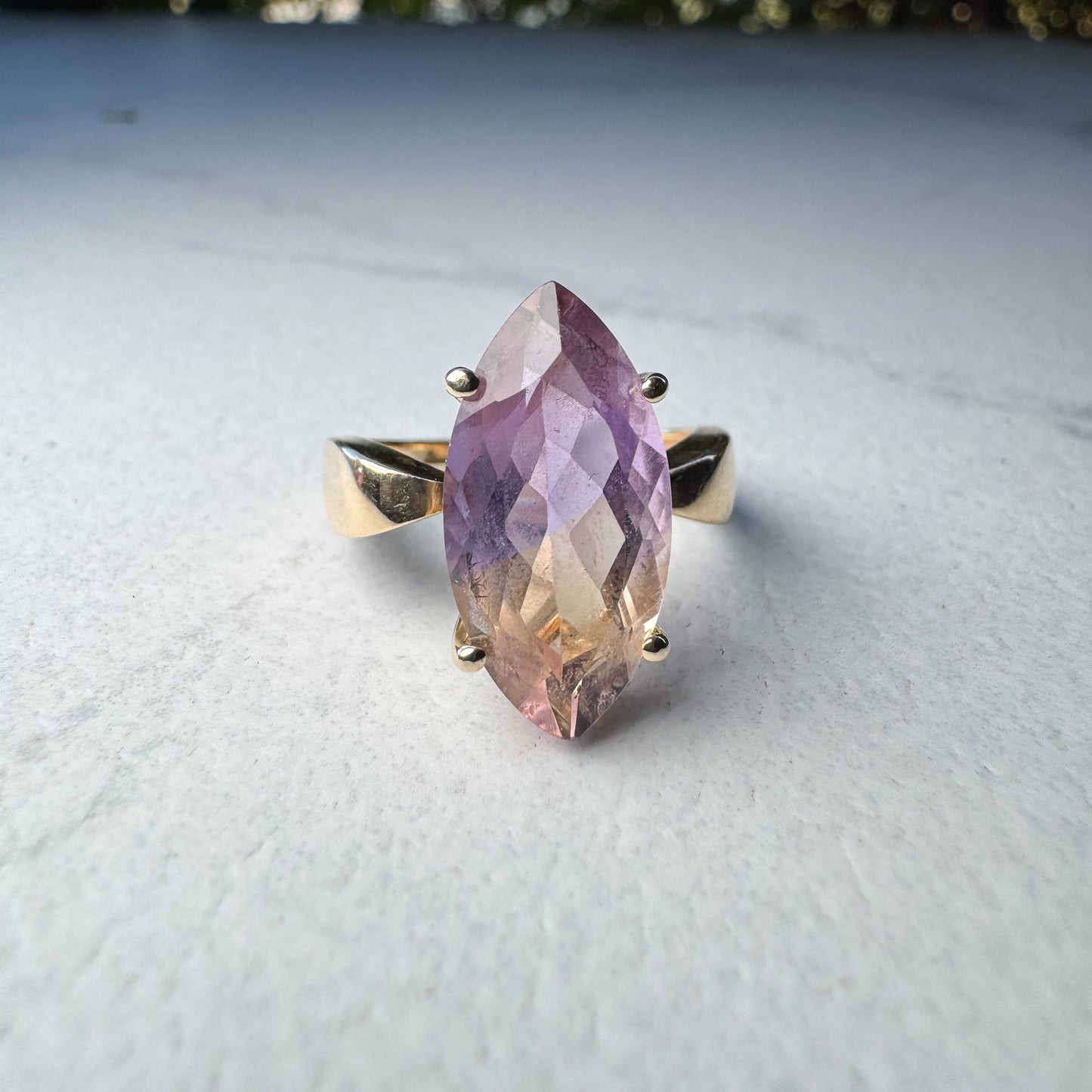 Clyde Duneier Marquise Ametrine Ring | Yellow Gold |Size O