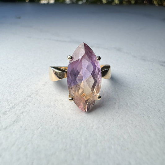 Clyde Duneier Marquise Ametrine Ring | Yellow Gold |Size O