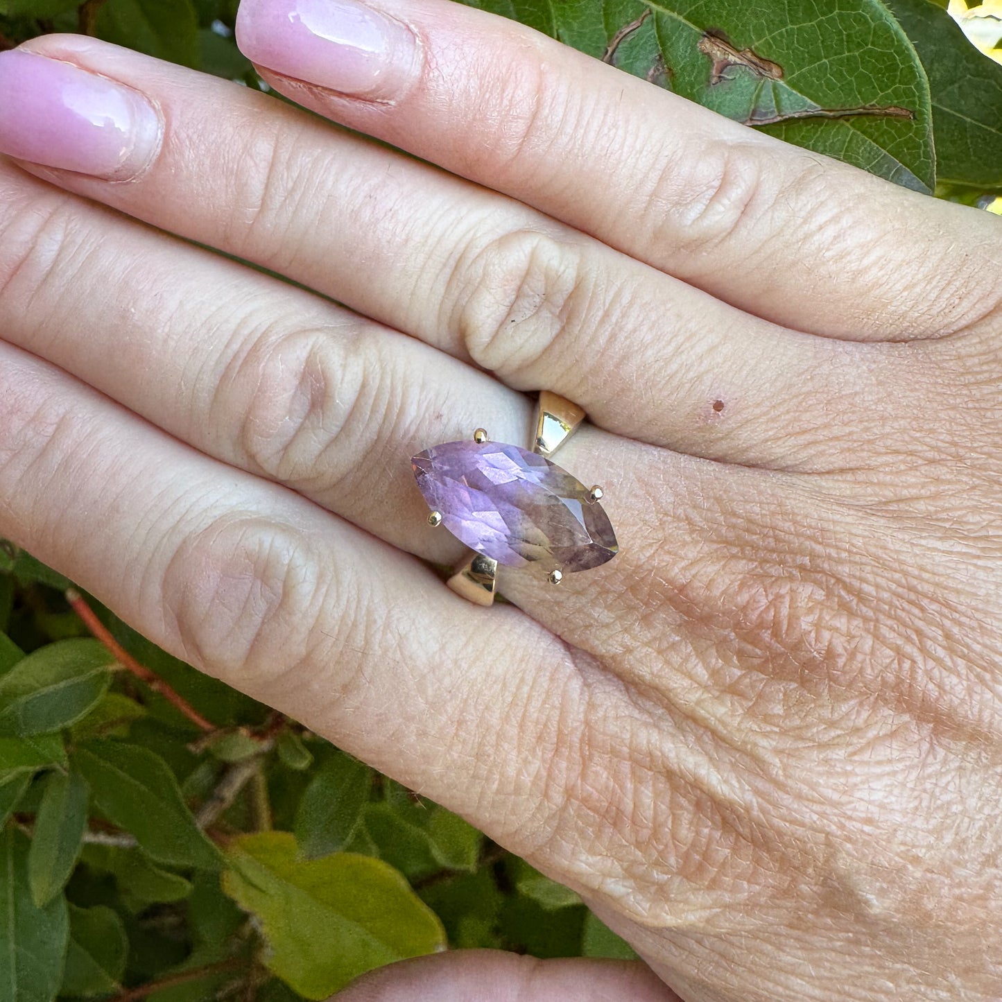 Clyde Duneier Marquise Ametrine Ring | Yellow Gold |Size O